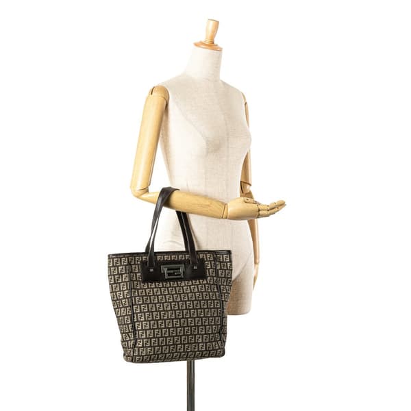 Pre-owned Fendi Zucchino Canvas Tote Brown