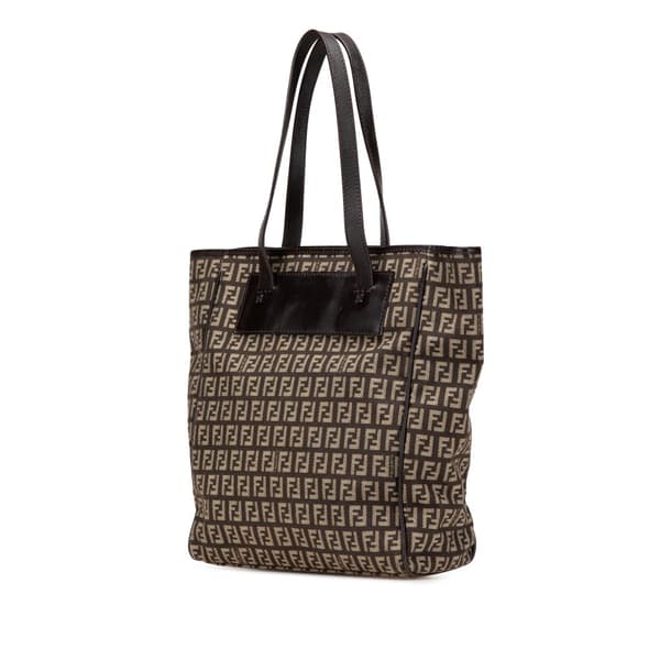 Pre-owned Fendi Zucchino Canvas Tote Brown