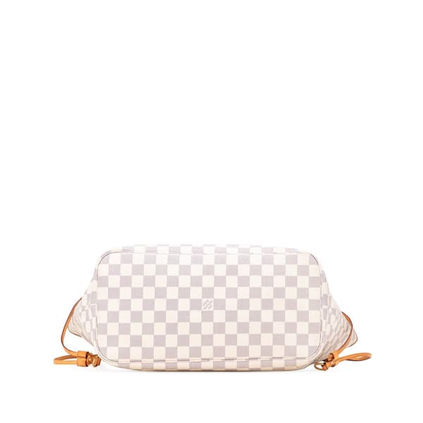 Pre-owned Louis Vuitton Damier Azur Neverfull MM White