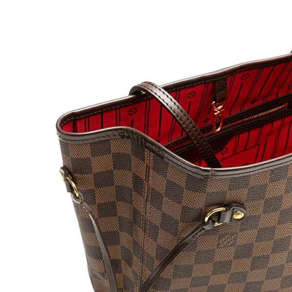 Pre-owned Louis Vuitton Damier Ebene Neverfull MM Brown