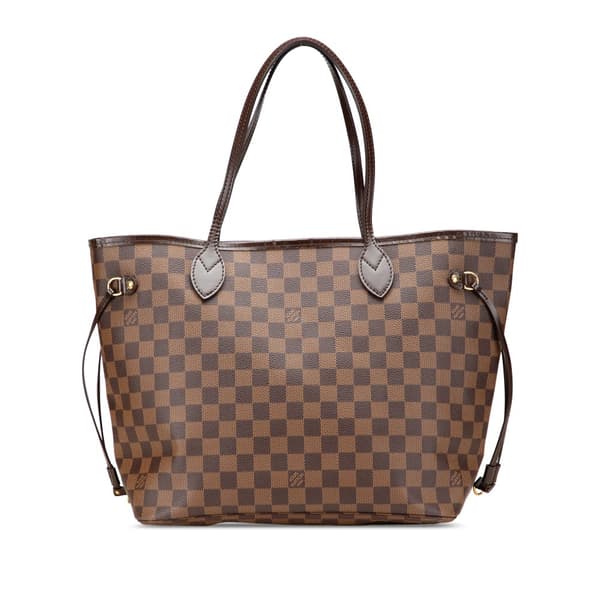 Pre-owned Louis Vuitton Damier Ebene Neverfull MM Brown