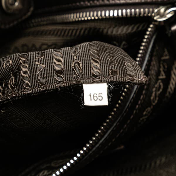Pre-owned Prada Metallic Nappa Mordore Ruffle Tote Brown