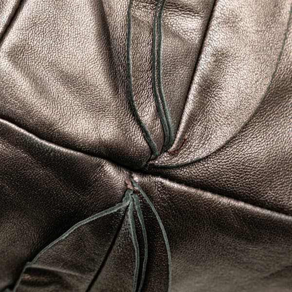 Pre-owned Prada Metallic Nappa Mordore Ruffle Tote Brown