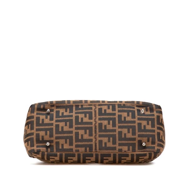 Pre-owned Fendi Small Zucca Canvas Twins Tote Brown