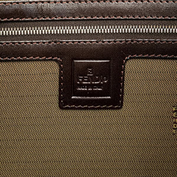 Pre-owned Fendi Small Zucca Canvas Twins Tote Brown