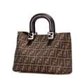 Miniatyrbilde 2 av 10: Pre-owned Fendi Small Zucca Canvas Twins Tote Brown