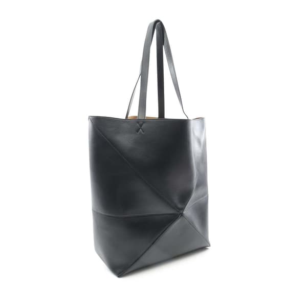 Pre-owned LOEWE Large Calfskin Puzzle Fold Tote Black