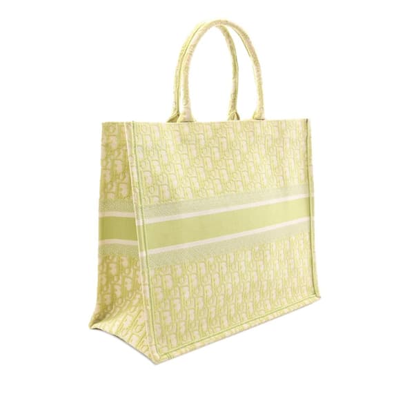 Pre-owned Dior Large Oblique Canvas Book Tote Green