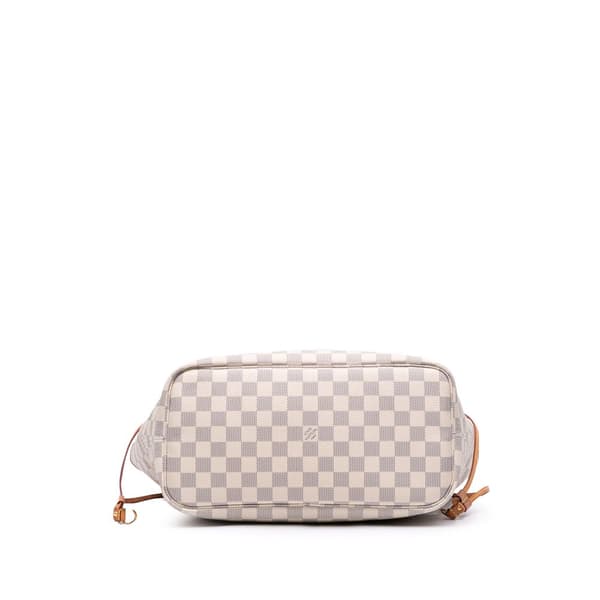 Pre-owned Louis Vuitton Damier Azur Neverfull MM White