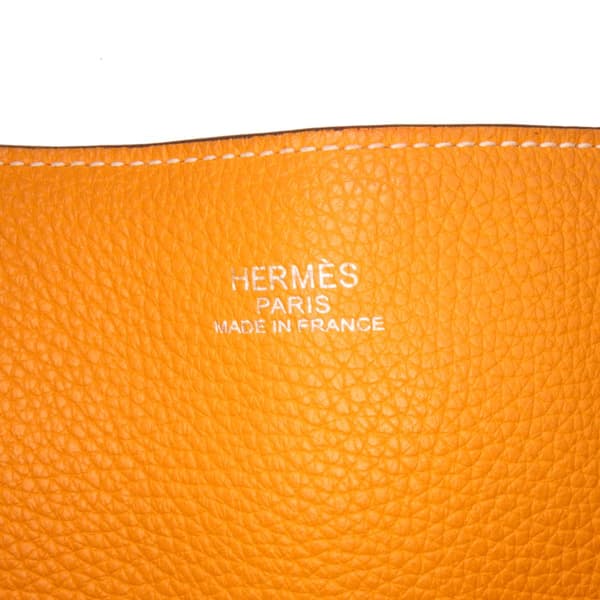 Pre-owned Hermès Clemence Double Sens 36 Orange