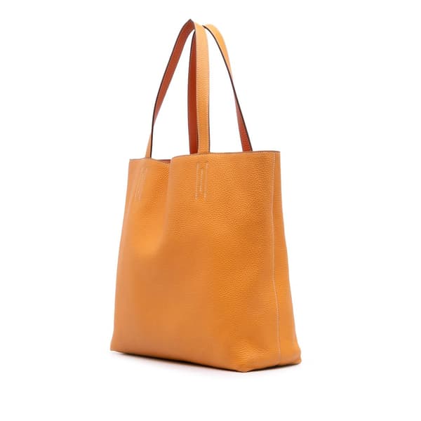 Pre-owned Hermès Clemence Double Sens 36 Orange