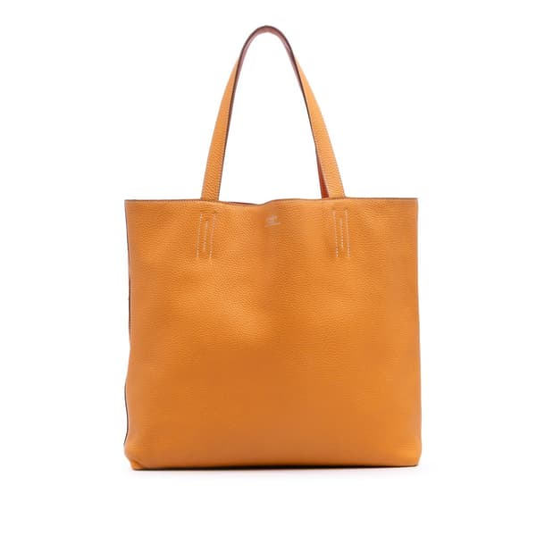 Pre-owned Hermès Clemence Double Sens 36 Orange