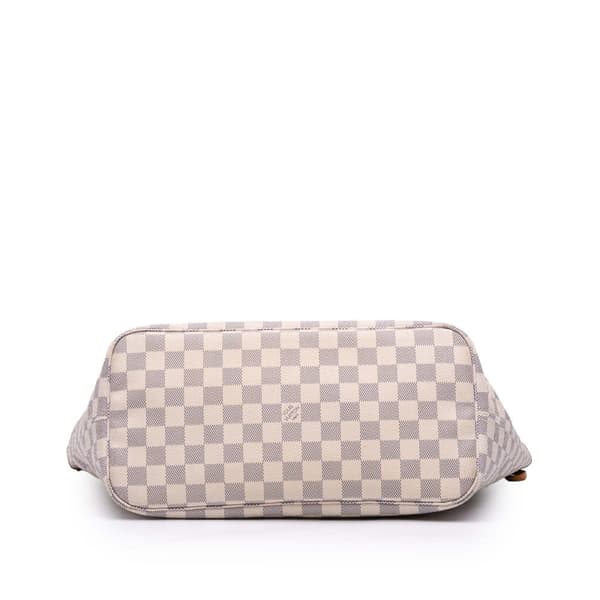 Pre-owned Louis Vuitton Damier Azur Neverfull MM White