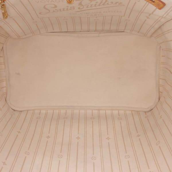 Pre-owned Louis Vuitton Damier Azur Neverfull MM White