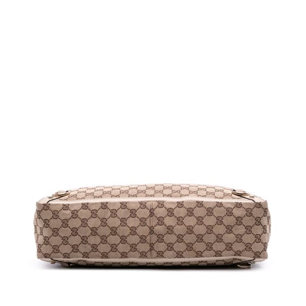 Pre-owned Gucci GG Canvas Abbey D Ring Tote Brown
