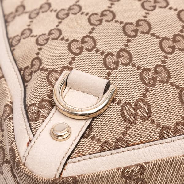 Pre-owned Gucci GG Canvas Abbey D Ring Tote Brown