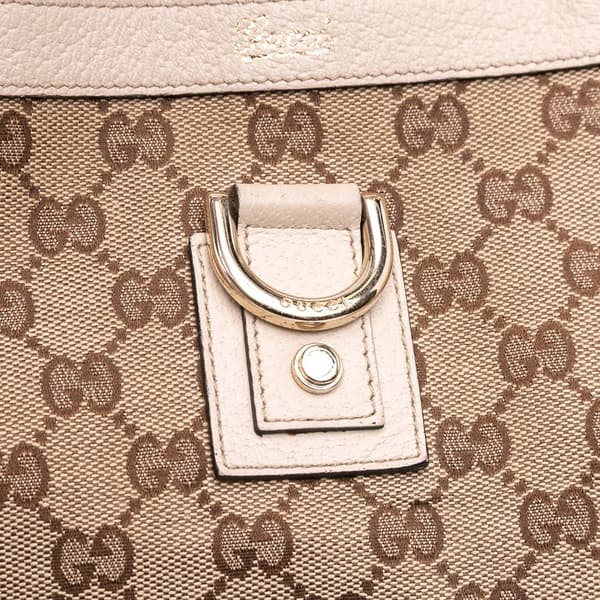 Pre-owned Gucci GG Canvas Abbey D Ring Tote Brown