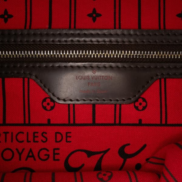 Pre-owned Louis Vuitton Damier Ebene Neverfull MM Brown