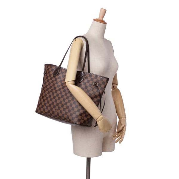 Pre-owned Louis Vuitton Damier Ebene Neverfull MM Brown