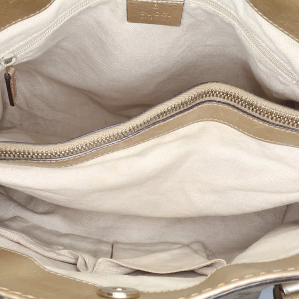 Pre-owned Gucci Guccissima Sukey Tote Gold
