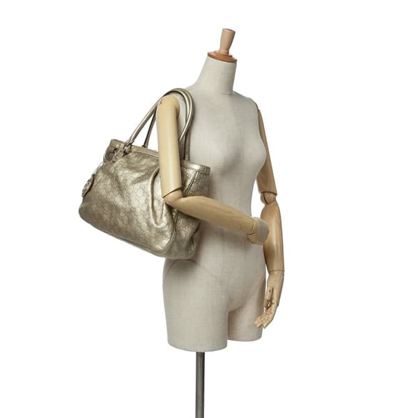 Pre-owned Gucci Guccissima Sukey Tote Gold