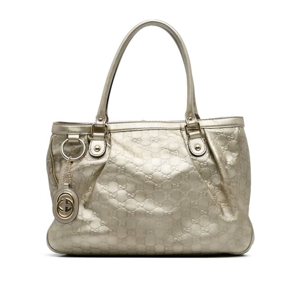 Pre-owned Gucci Guccissima Sukey Tote Gold