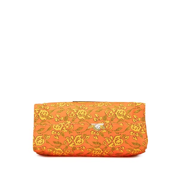Pre-owned LOEWE Paulas Ibiza Canvas Floral Print Tote Orange