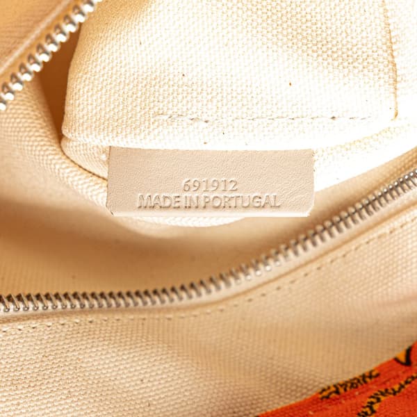 Pre-owned LOEWE Paulas Ibiza Canvas Floral Print Tote Orange