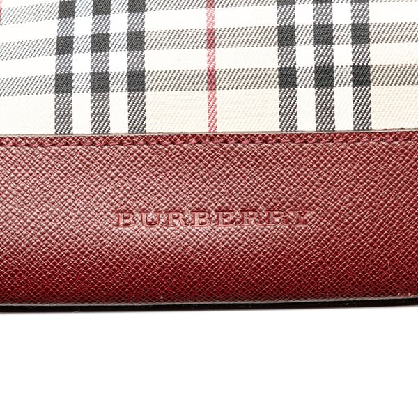 Pre-owned Burberry House Check Canvas Tote Brown