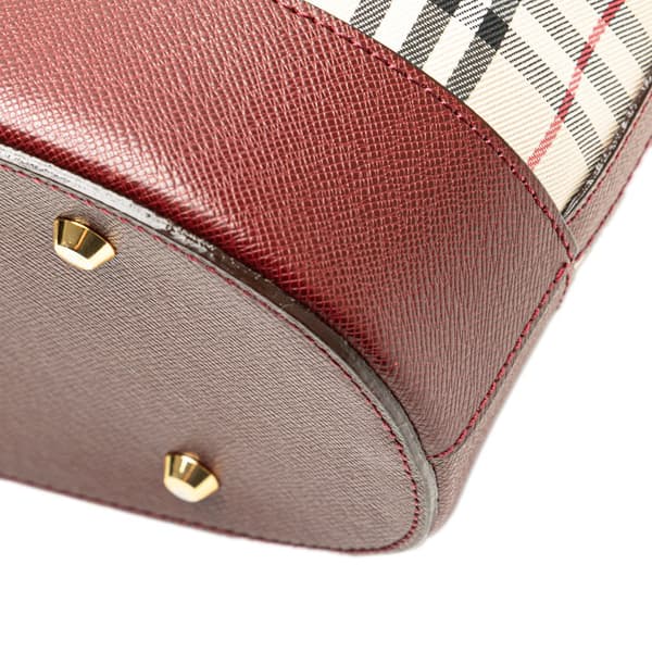 Pre-owned Burberry House Check Canvas Tote Brown