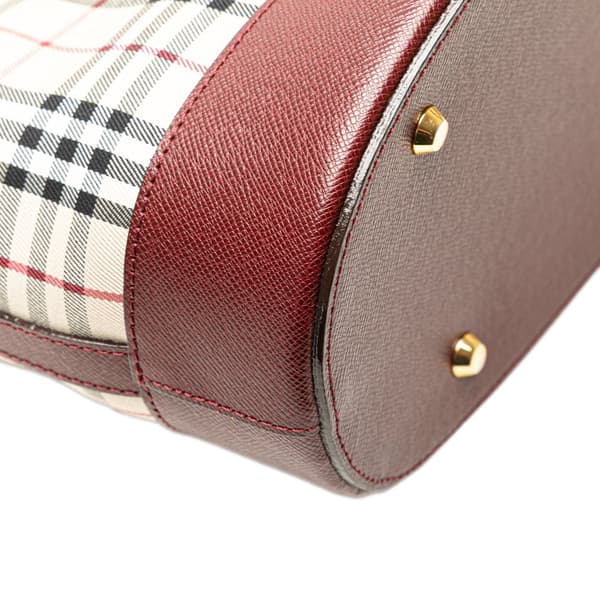 Pre-owned Burberry House Check Canvas Tote Brown