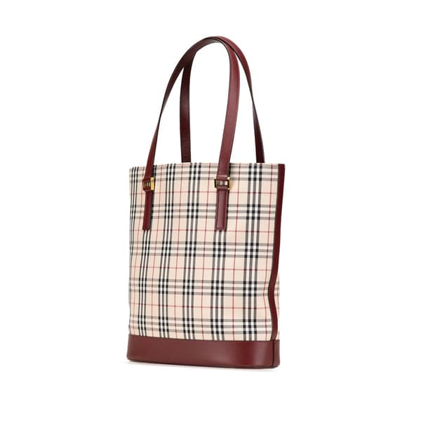 Pre-owned Burberry House Check Canvas Tote Brown