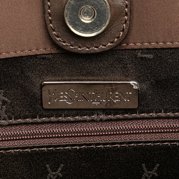 Pre-owned Yves Saint Laurent Satin Tote Brown