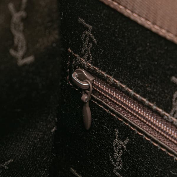 Pre-owned Yves Saint Laurent Satin Tote Brown