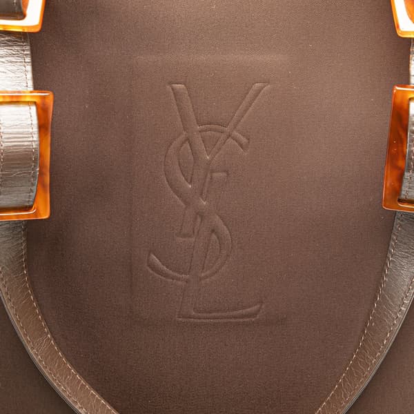 Pre-owned Yves Saint Laurent Satin Tote Brown