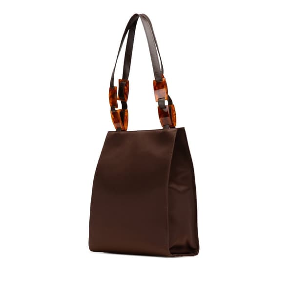 Pre-owned Yves Saint Laurent Satin Tote Brown