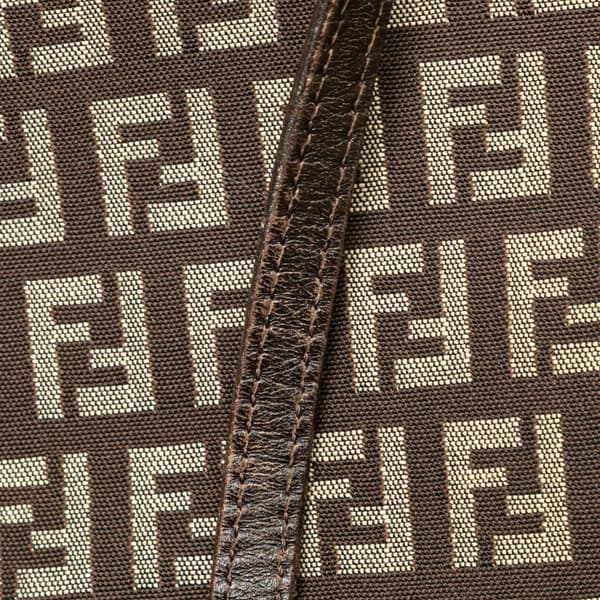 Pre-owned Fendi Small Zucchino Canvas Tote Brown