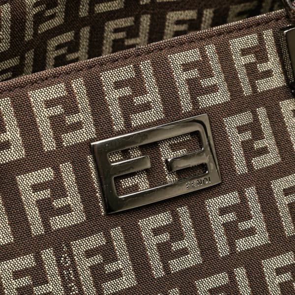 Pre-owned Fendi Small Zucchino Canvas Tote Brown