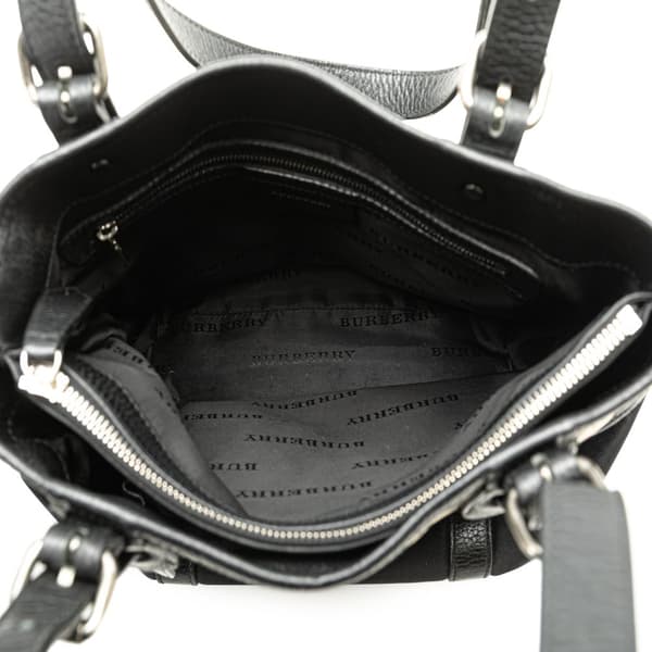 Pre-owned Burberry Nova Check Nylon Tote Black