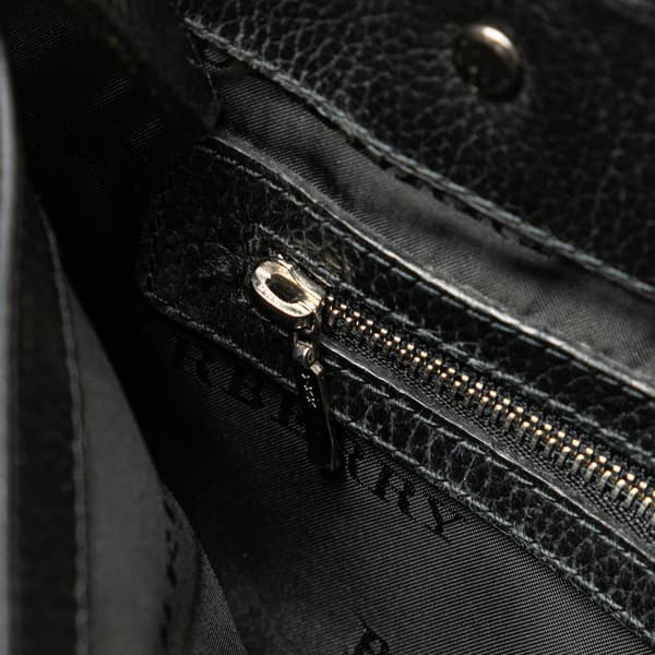 Pre-owned Burberry Nova Check Nylon Tote Black