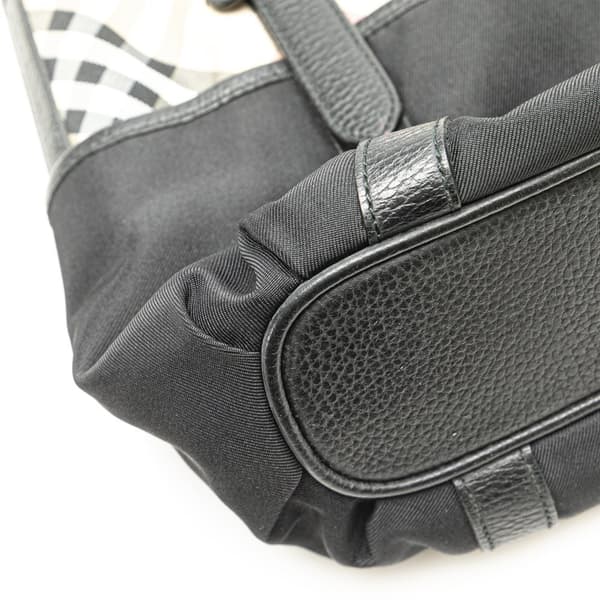 Pre-owned Burberry Nova Check Nylon Tote Black