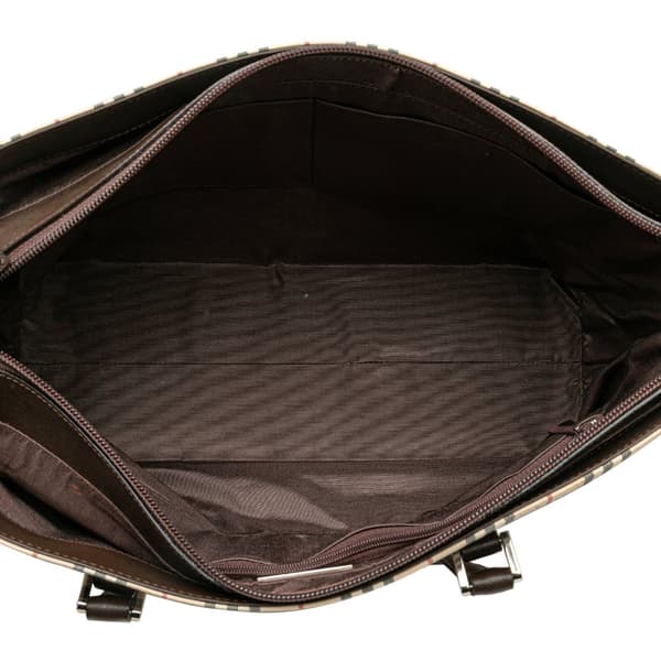 Pre-owned Burberry House Check Canvas Tote Brown