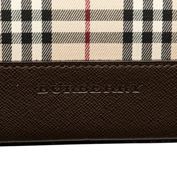 Pre-owned Burberry House Check Canvas Tote Brown