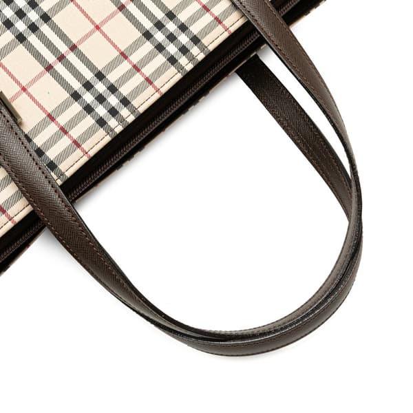 Pre-owned Burberry House Check Canvas Tote Brown