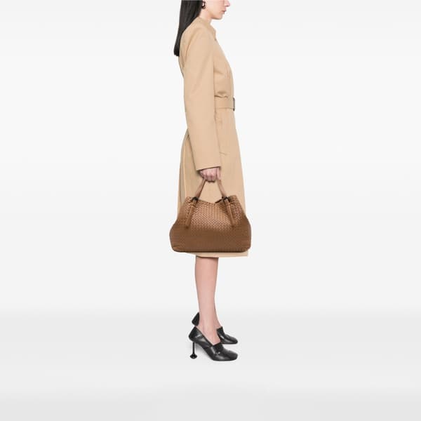 Pre-owned Bottega Veneta Large Nappa Intrecciato Cesta Tote Brown