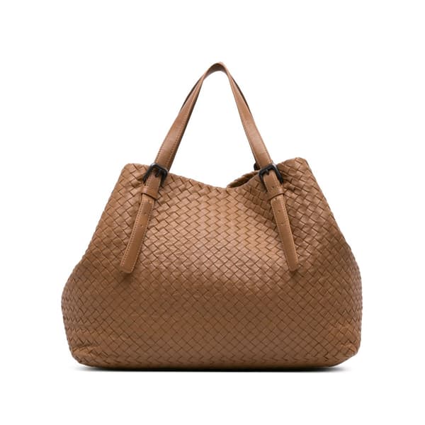 Pre-owned Bottega Veneta Large Nappa Intrecciato Cesta Tote Brown