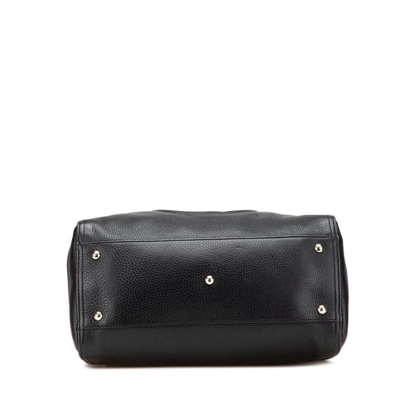 Pre-owned Gucci Medium Leather Soho Cellarius Tote Black