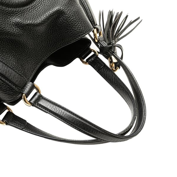 Pre-owned Gucci Medium Leather Soho Cellarius Tote Black