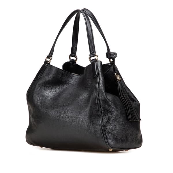 Pre-owned Gucci Medium Leather Soho Cellarius Tote Black