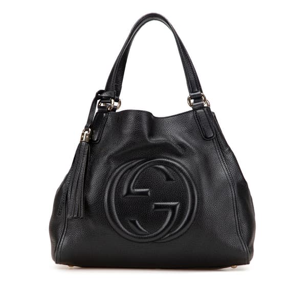 Pre-owned Gucci Medium Leather Soho Cellarius Tote Black